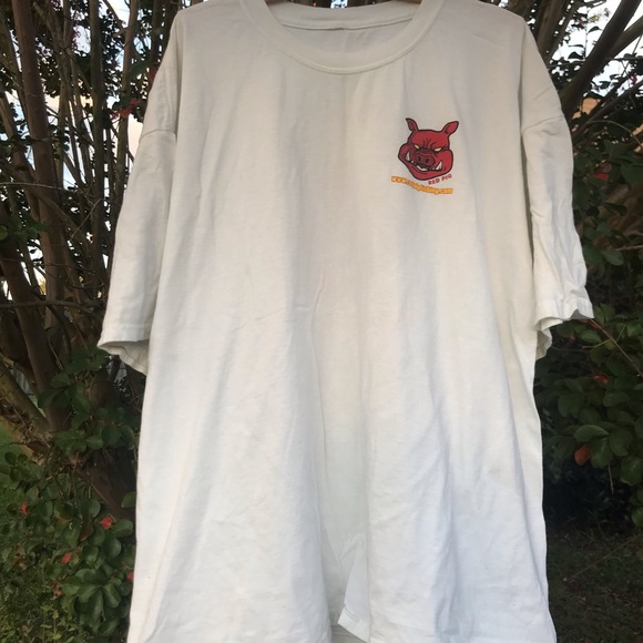 Red pigs fishing T shirt plus size - Picture 2 of 4